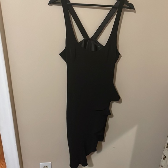 JayGodfrey Black Mannix Asymmetrical Ruffle Dress - Picture 3 of 8